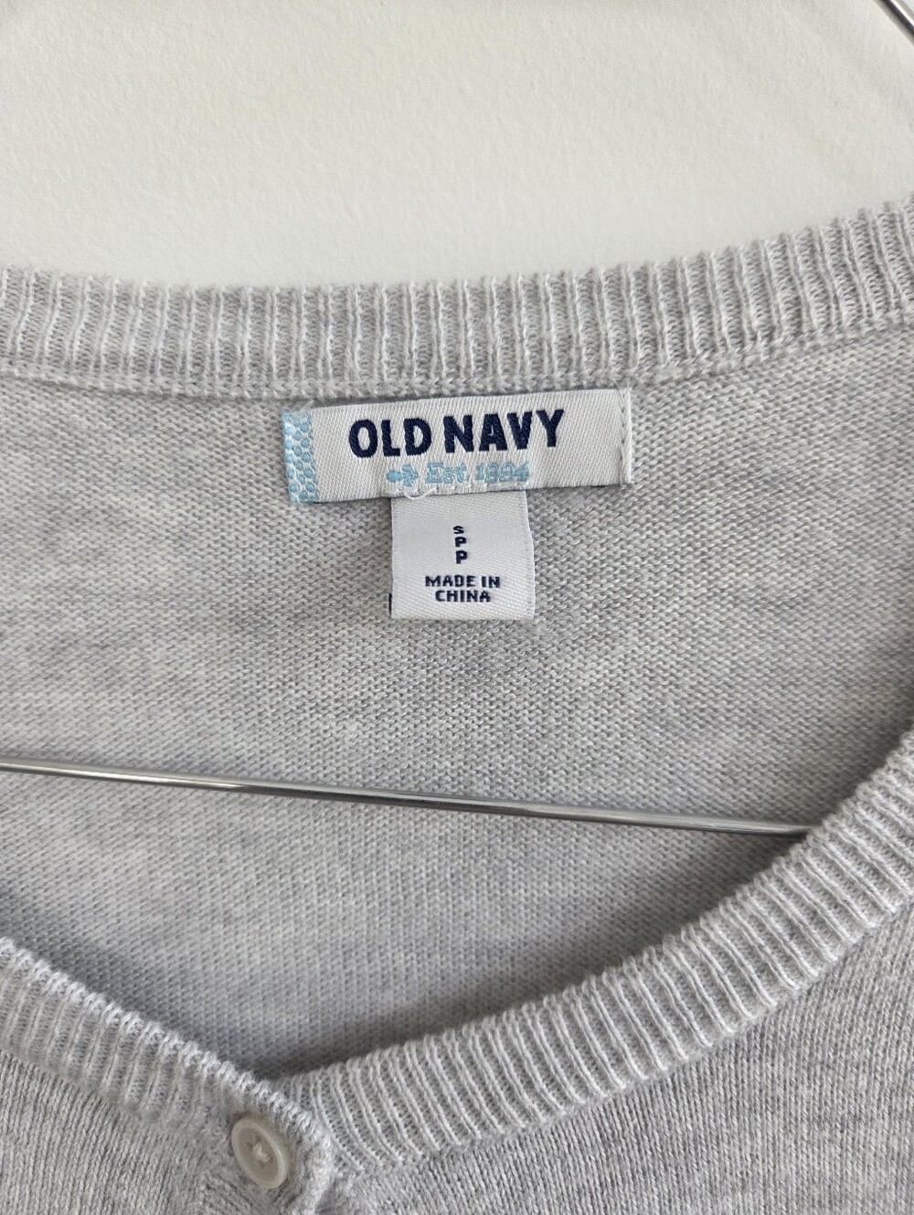 Old Navy Heather Light Gray Button-Front Cardigan, sz S - Picture 3 of 6